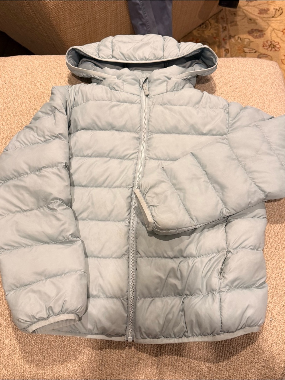 Uniqlo Kids Hooded Puffer Jacket - Light Blue